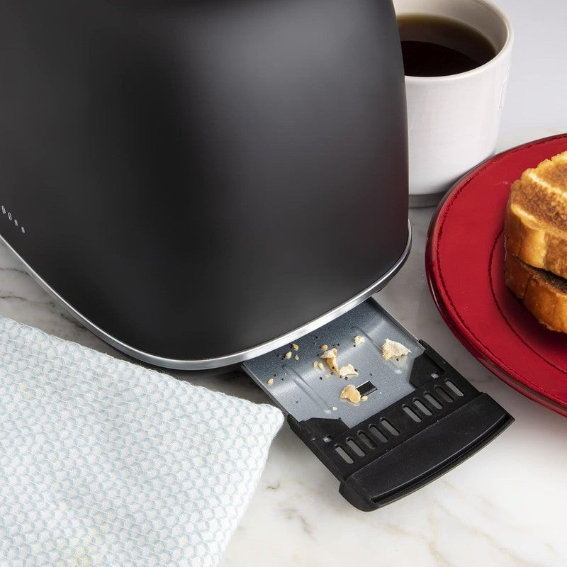 Retro 2 Slice Stainless Steel Toaster Wide Slot 6 Browning Bagel Cancel Black3