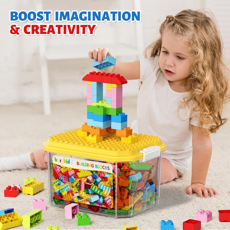 150PCS Jumbo Building Blocks STEM Educational Toy w Storage Box Ages 3+2