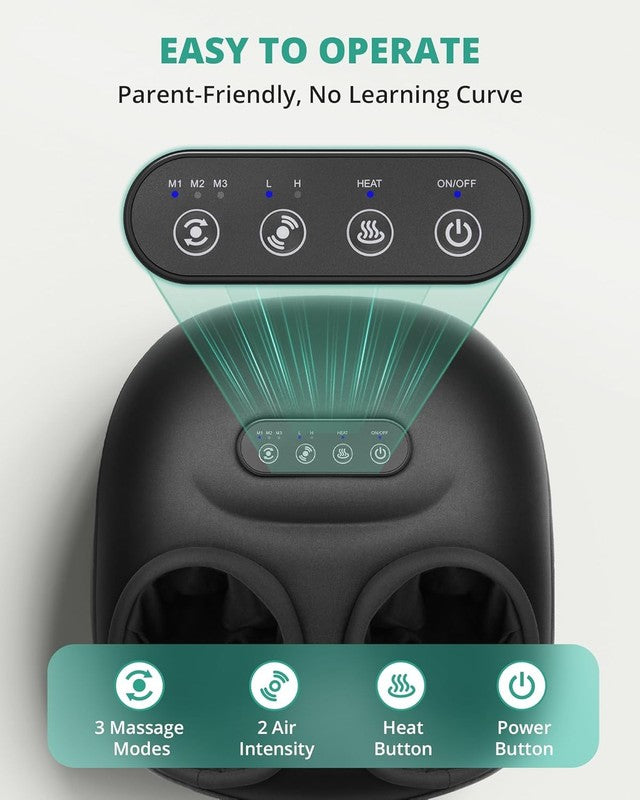 Shiatsu Foot Massager w/ Heat Rolling Kneading Pain Relief Fits 13"4