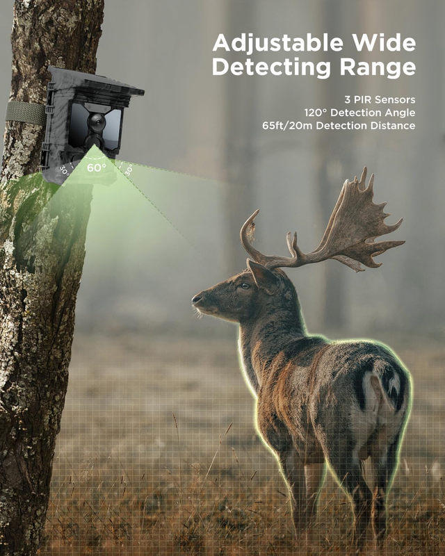 4K 46MP Solar WiFi Trail Camera 0.1S Trigger Night Vision 120° IP66 32GB Cam6