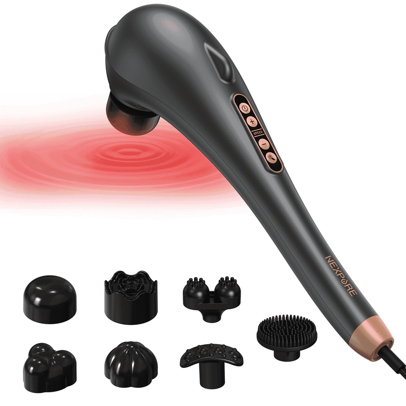 Rechargeable Handheld Massager, Corded Deep Tissue Shiatsu Massager for Neck, Ba0