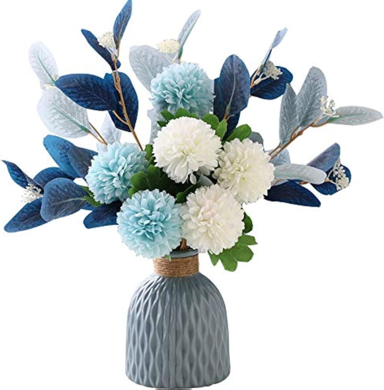 Artificial Hydrangea Flowers with Vase Table Centerpiece Home Wedding Decor8
