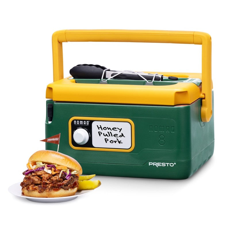 8 Quart Nomad Traveling Slow Cooker, Green/Gold2
