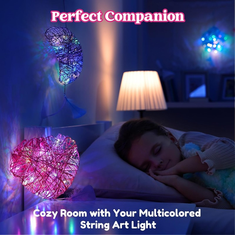 3D String Art Kit with LED Lights - Fun Craft Set for Kids Ages 8+7