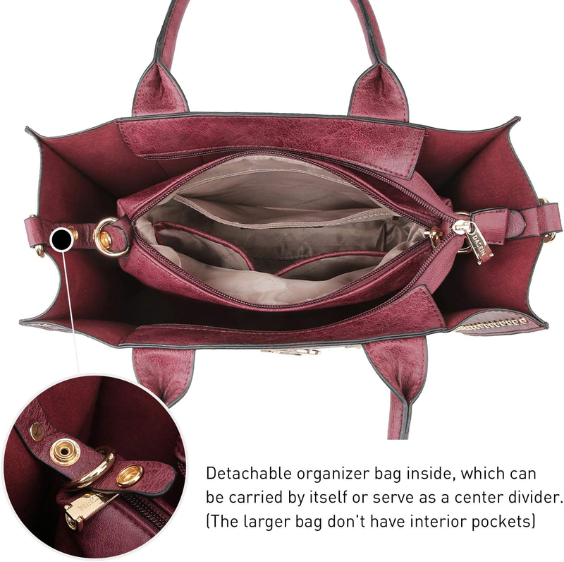 3Pc Women’s Handbag Set Tote Satchel Shoulder Top Handle Purse Wallet4