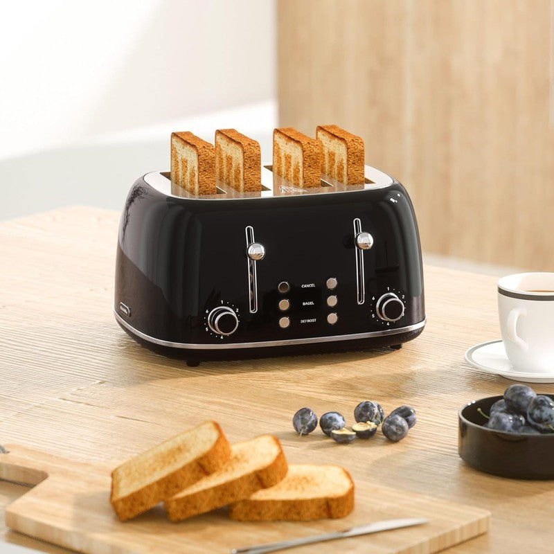 4-Slice Retro Toaster Stainless Steel 6 Shade Settings Cancel/Defrost/Reheat7