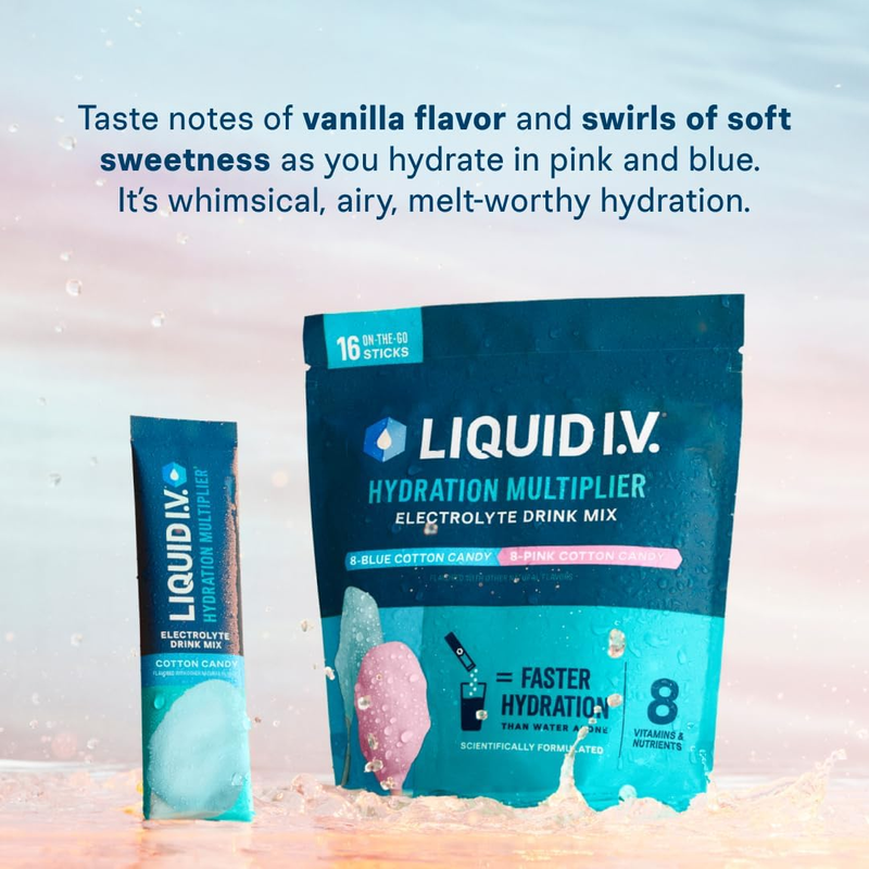 Liquid I.V. Hydration Multiplier Cotton Candy 16 Servings Electrolyte2