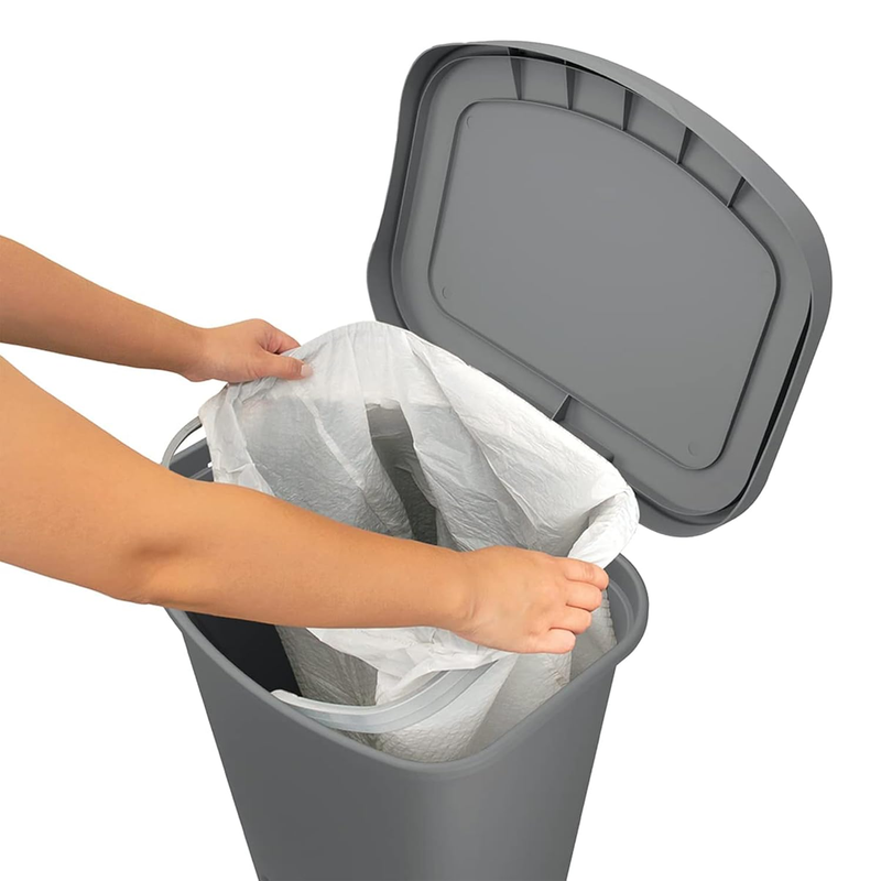 Kitchen Trash Can 13 Gallon Step Pedal Lid Odor Proof Grey Bin8