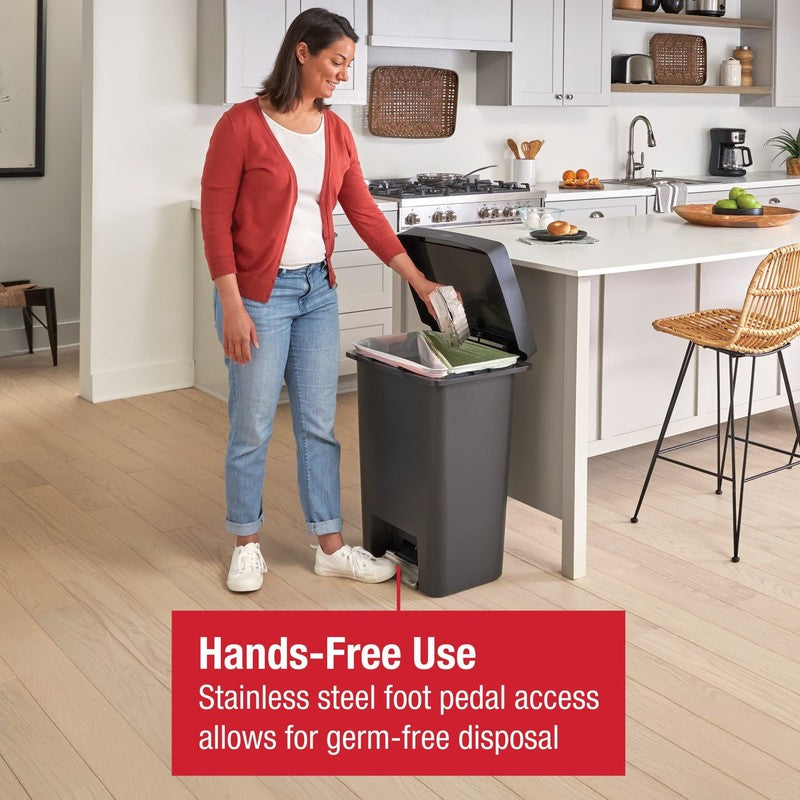19-Gallon Kitchen Trash Can – Dual Compartment Plastic Garbage5