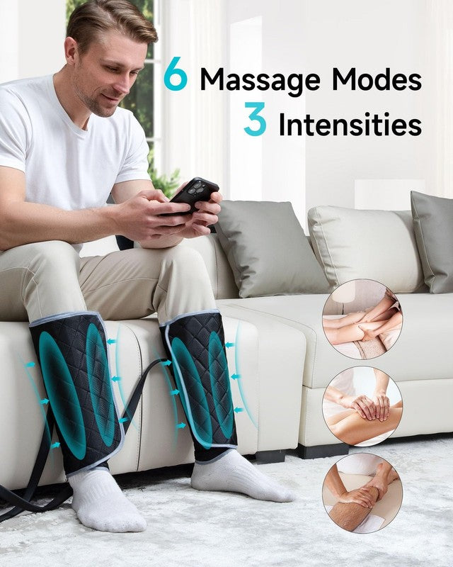 Leg Massager for Circulation, Air Compression, Heat, 6 Modes, Gift for Men Women2