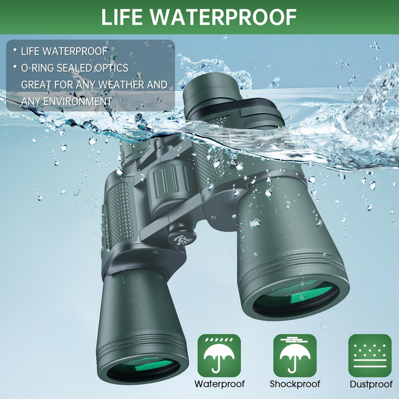 20x50 High Power Binoculars Waterproof Low Light Bird Watching Hunting5
