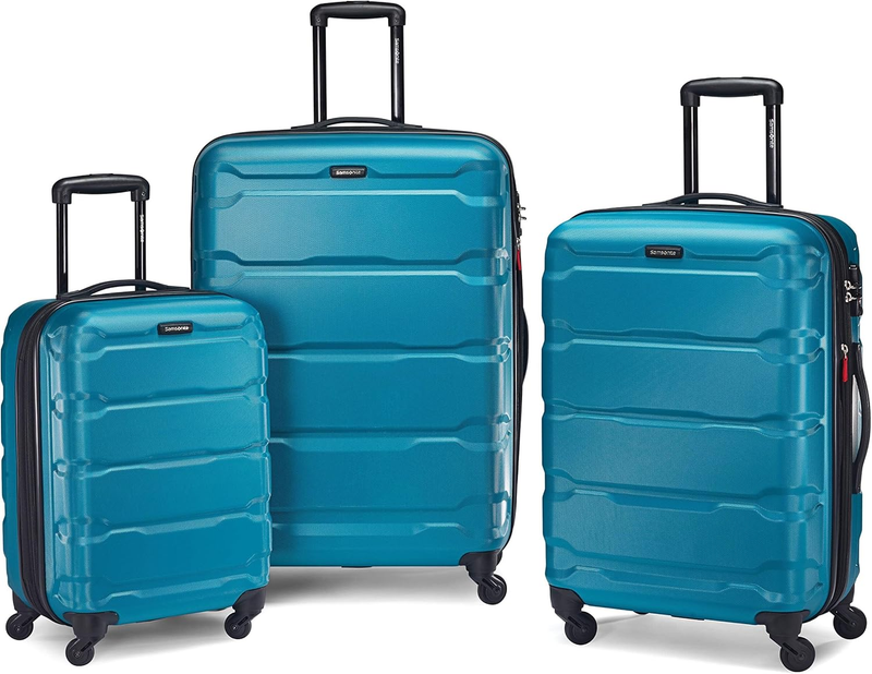 28" Hardside Expandable Luggage Spinner Wheels Checked Suitcase Caribbean Blue6