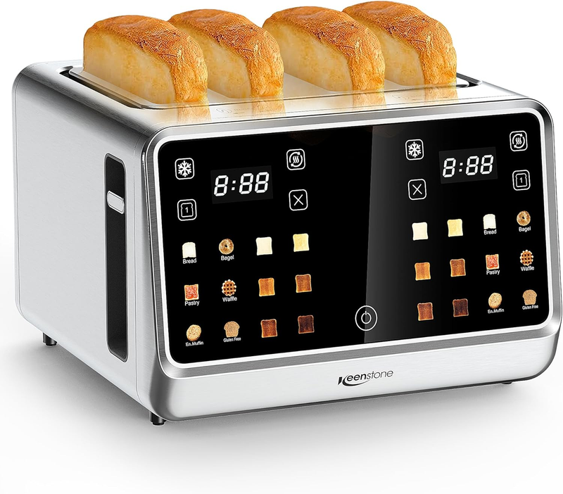4-Slice Smart Toaster Touchscreen Memory Function Wide Slot Reheat Defrost8