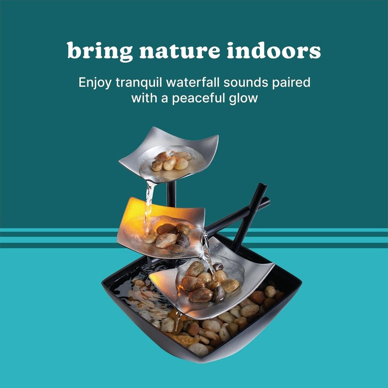 Tabletop Water Fountain, Home Décor Soothing Sound Machine - Automatic Pump, Dee4