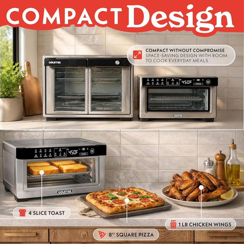 Digital Air Fryer Toaster Oven 4 Slice 12 Presets Convection Bake Roast Broil5