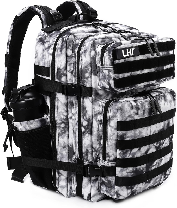 Military 45L Tactical Backpack Black White MOLLE 3 Day Assault Pack Bag7