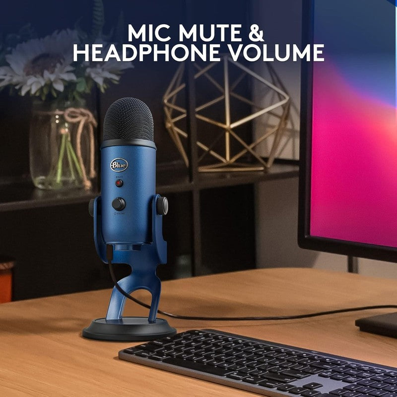 Yeti USB Microphone for Gaming Streaming Podcast YouTube Discord PC Midnight7