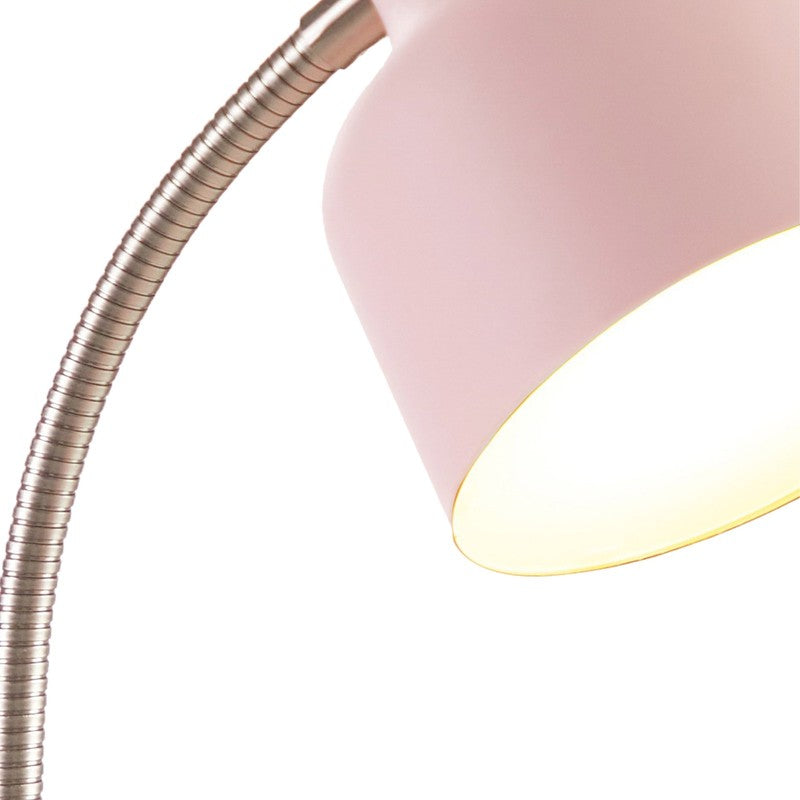 Modern LED Desk Lamp Organizer Base AC Outlet Blush Pink3