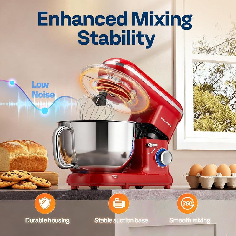 660W Stand Mixer 6QT 10-Speed Tilt-Head w/ Dough Hook Whisk Beater2