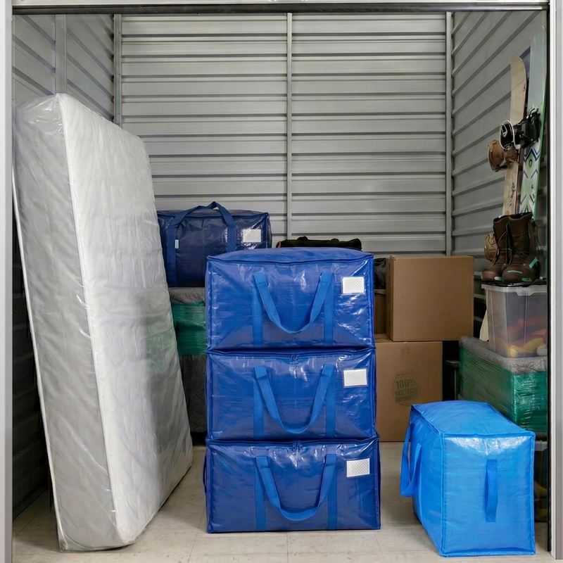 6 Pack Extra Large Heavy Duty Moving Bags Zipper Storage Totes Blue4