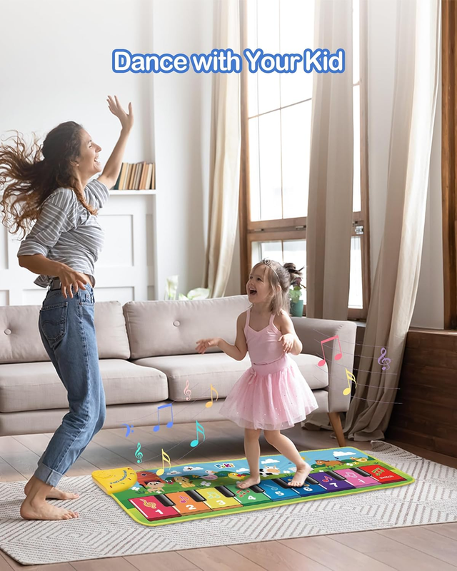 Floor Piano Mat for Toddlers Musical Keyboard Toy Animal Sounds 1 5 Years7