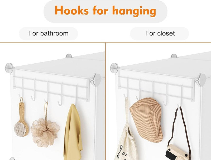 12 Cube Closet Organizer, Portable Cube Storage Shelves for Clothes, White5
