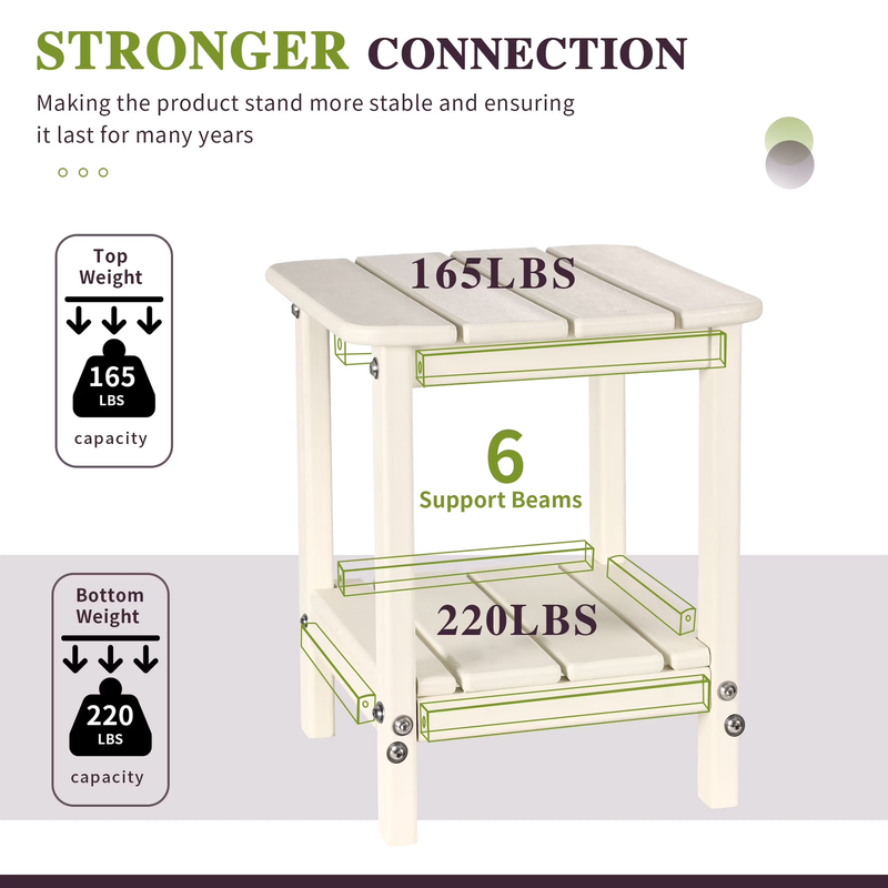 | Patio Garden Side Table with 2 Layer Storage,Outdoor End Tables for Your Adiro7