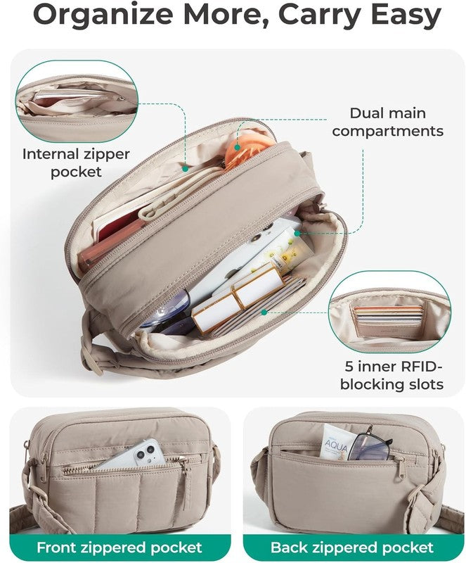 Cross Body Purse, Mini Crossbody Bags for Women Travel Purse, Puffy Shoulder Han4