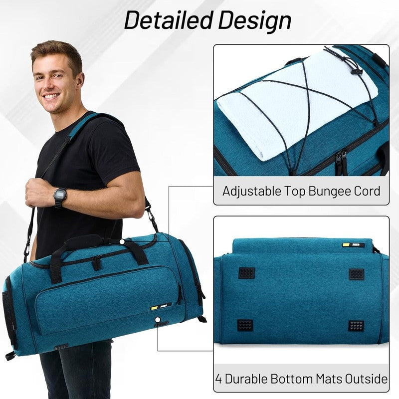 60L Large Gym Duffle Bag Shoes Compartment Lightweight Workout Travel3