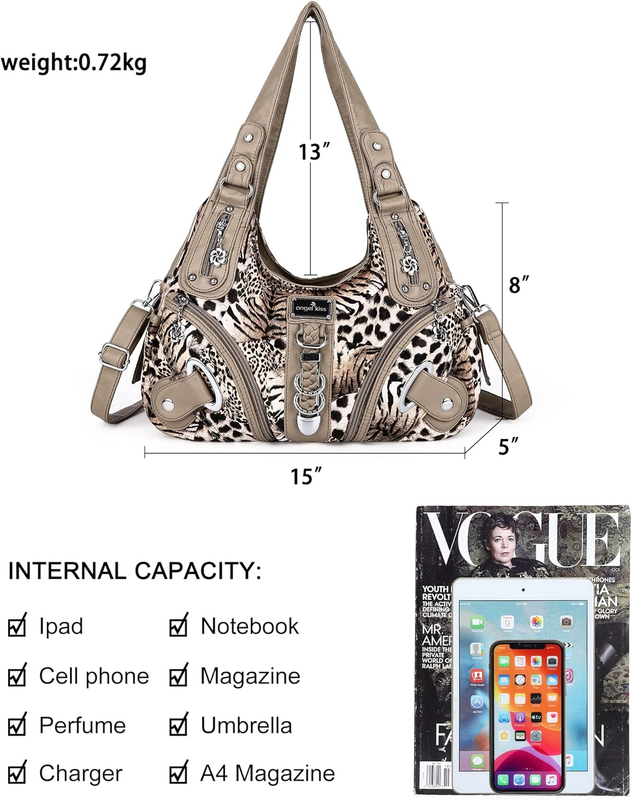 Angelkiss Women’s Large Hobo Satchel Shoulder Handbag Purse3