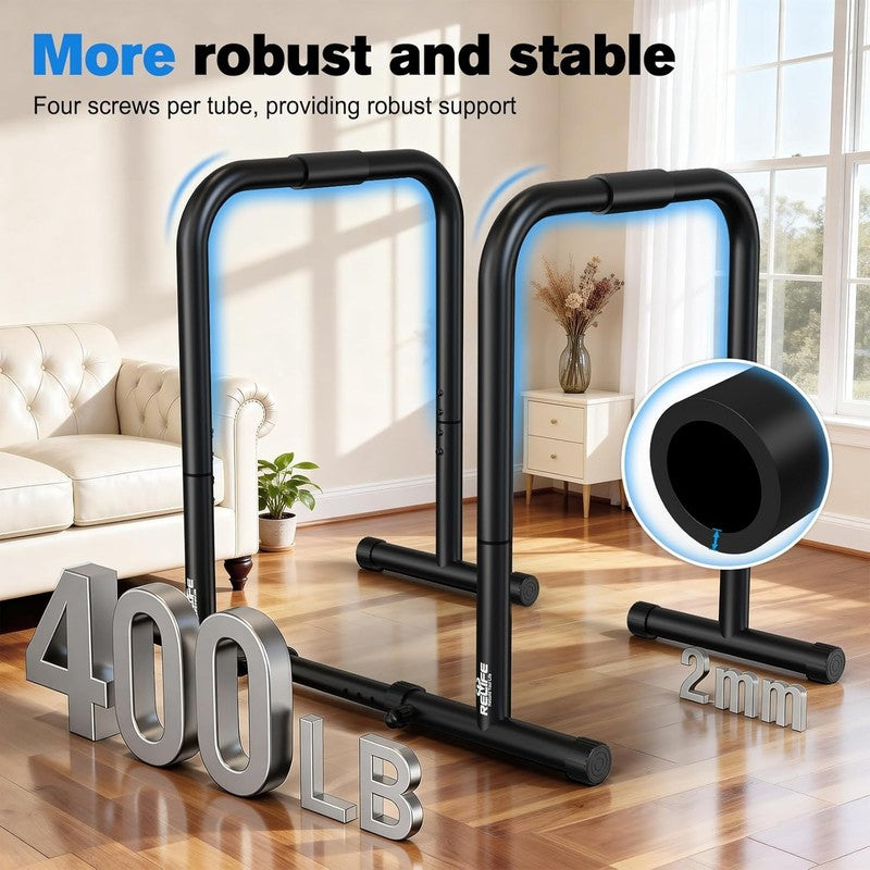 Heavy Duty Dip Station Parallette Push Up & Dip Stand Fitness Workout Bar3
