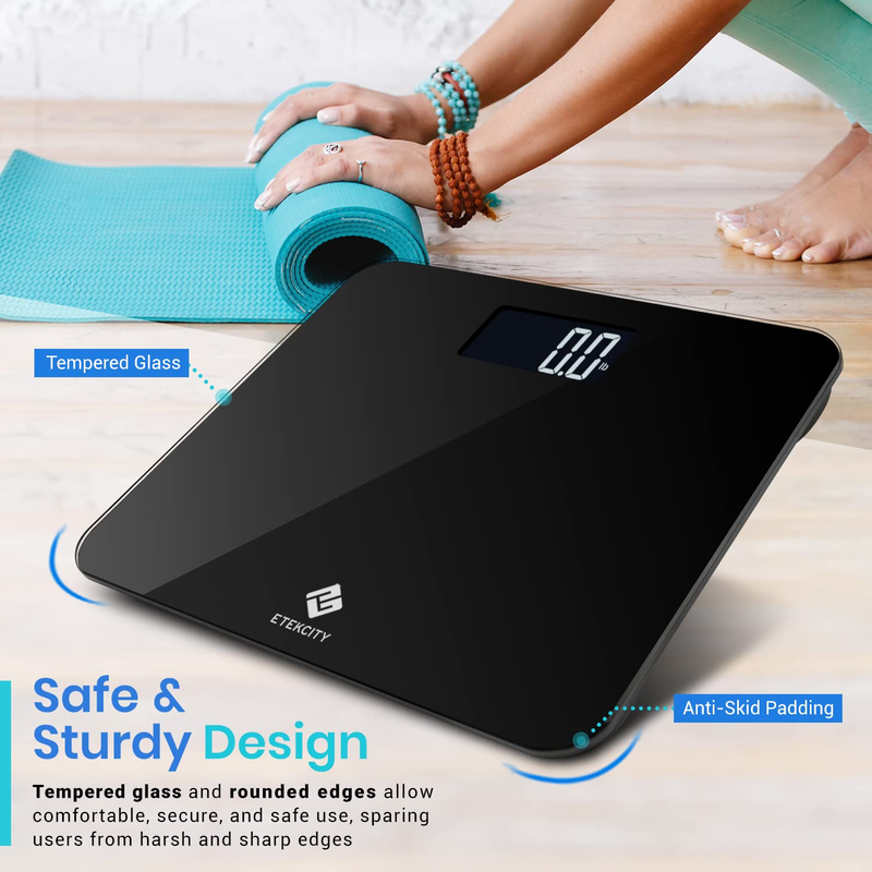 Bathroom Scale Digital Body Weight 440lb High Accuracy LCD Large Platform4