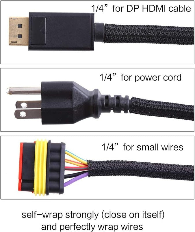 25Ft Cord Protector Sleeve for USB & Power Cords - Cat Chew Guard - Black2