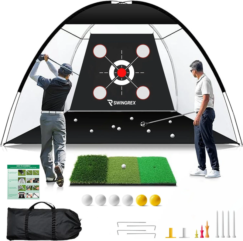 10X7Ft Golf Practice Net with Mat & Target – Backyard Driving & Chipping Aid8