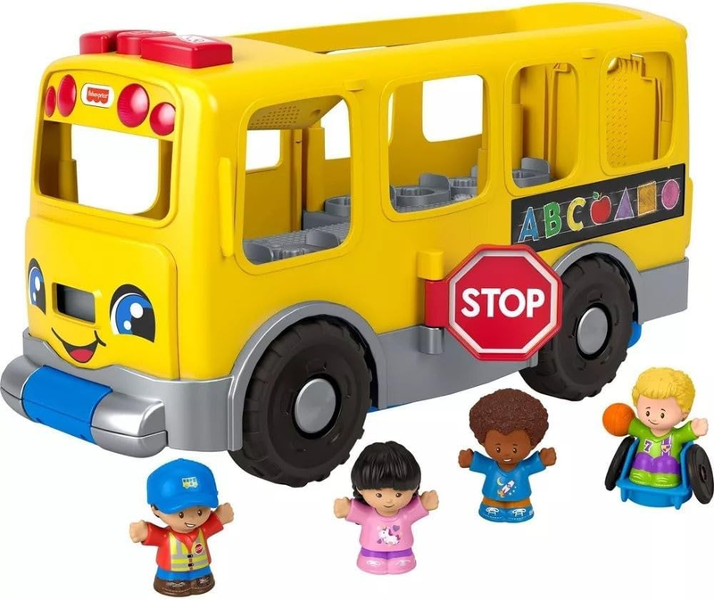 Little People Big Yellow Bus Musical Pull Along Toddler Learning Toy 1+4