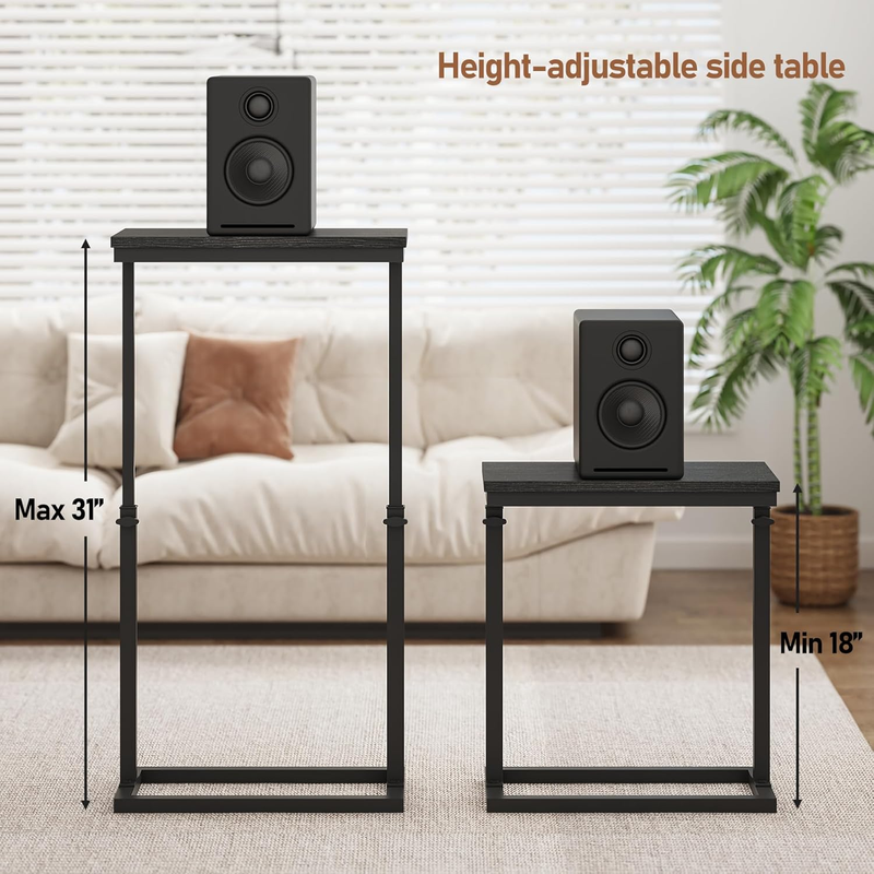 Black End Table Side Sofa Table Tall Couch Table Living Room Bedroom1
