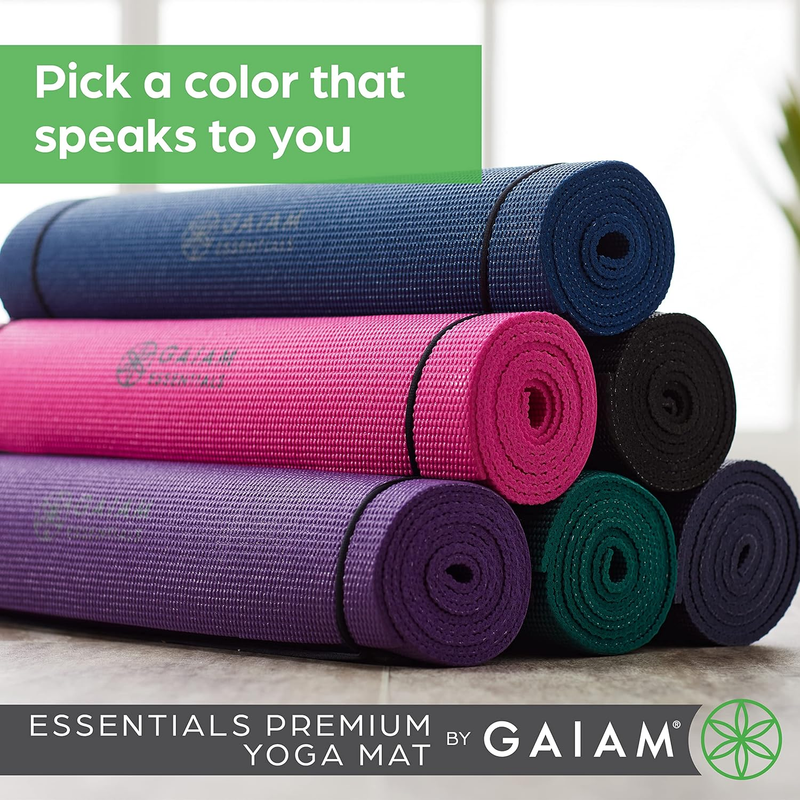 Premium Yoga Mat 72"x24" Non Slip Fitness Exercise Mat w/ Carry Sling Strap 1/4"1