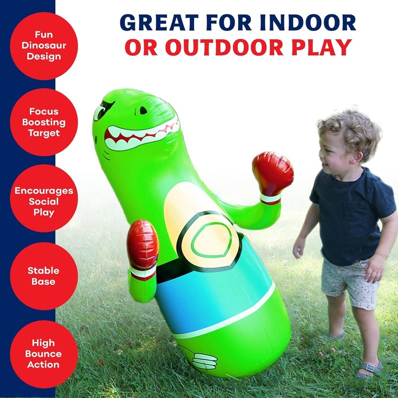 47" Inflatable Dinosaur Punching Bag for Kids   Durable Blow up Kids Punching Ba4
