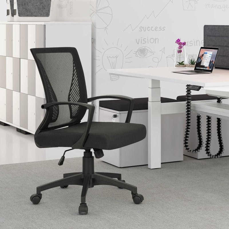 Office Chair Mid Back Swivel Lumbar Support Desk Chair, Height Adjustable Comput4