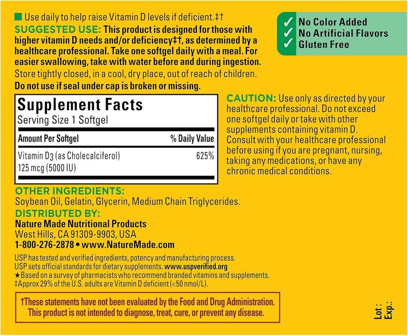 Extra Strength Vitamin D3 5000 IU Softgels for Bone & Immune Health, 360 Count4