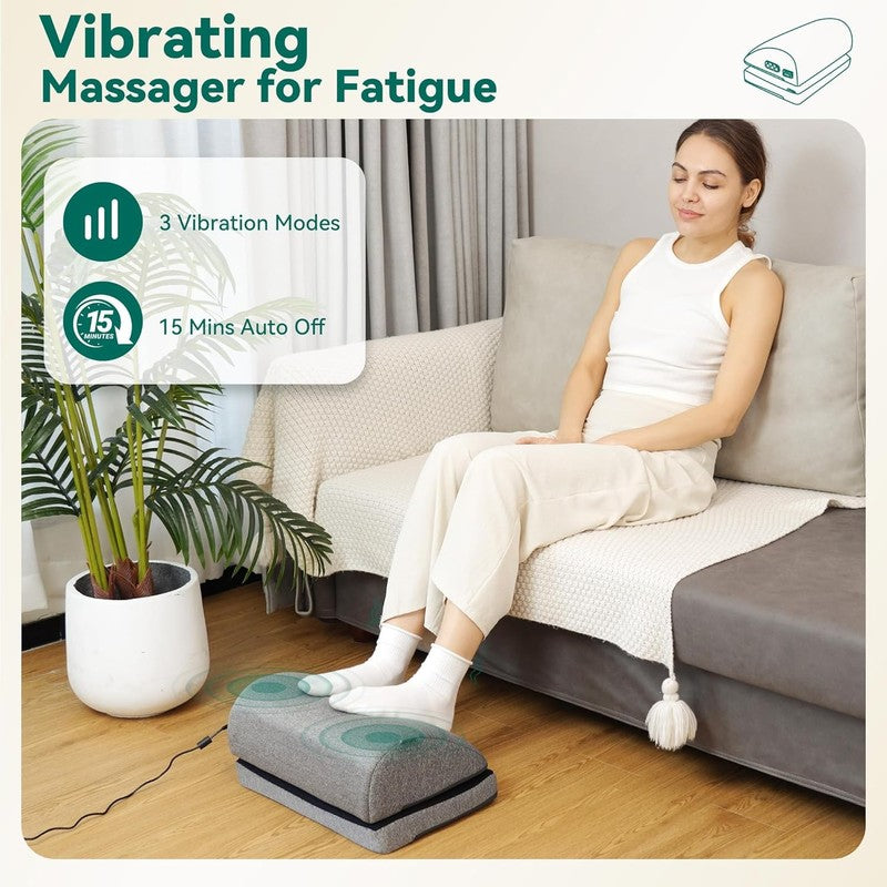 Heated Foot Rest under Desk at Work, Desk Foot Stool with Heat & Vibration Massa4
