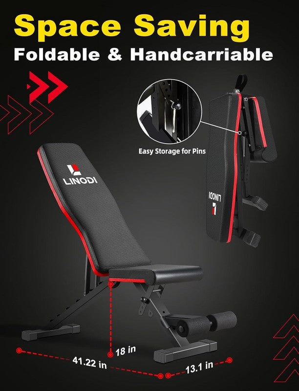 Adjustable Weight Bench Foldable Incline Decline Home Gym Workout Bench6