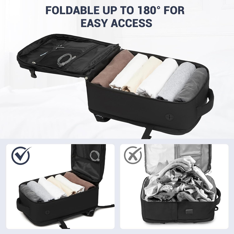 3pc Carry On Luggage Set TSA Lock Spinner Wheels Hardshell Black Brown4