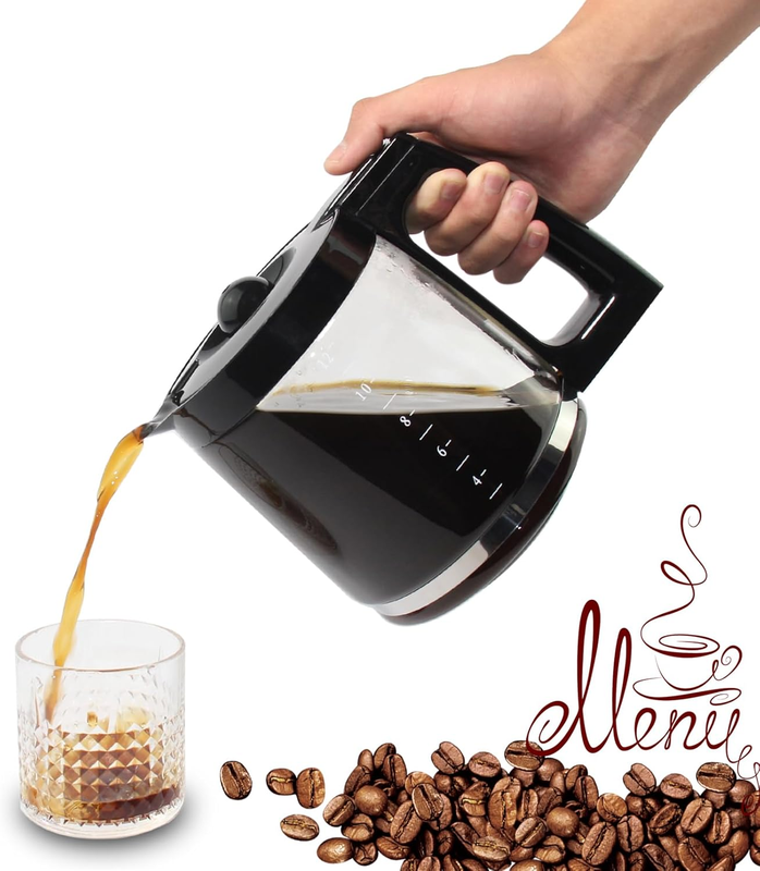 12-Cup Replacement Glass Carafe Pot Compatible with Hamilton Coffee Maker Models2