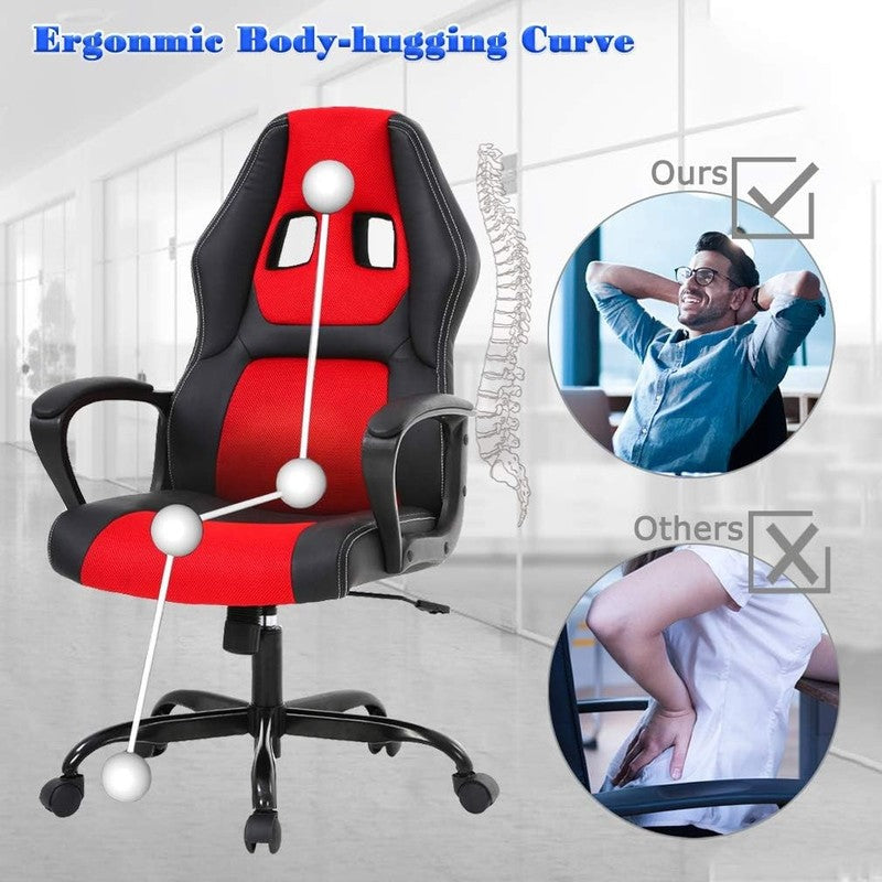 Ergonomic Red Gaming Chair with Lumbar Support   Affordable Office Desk Chair4