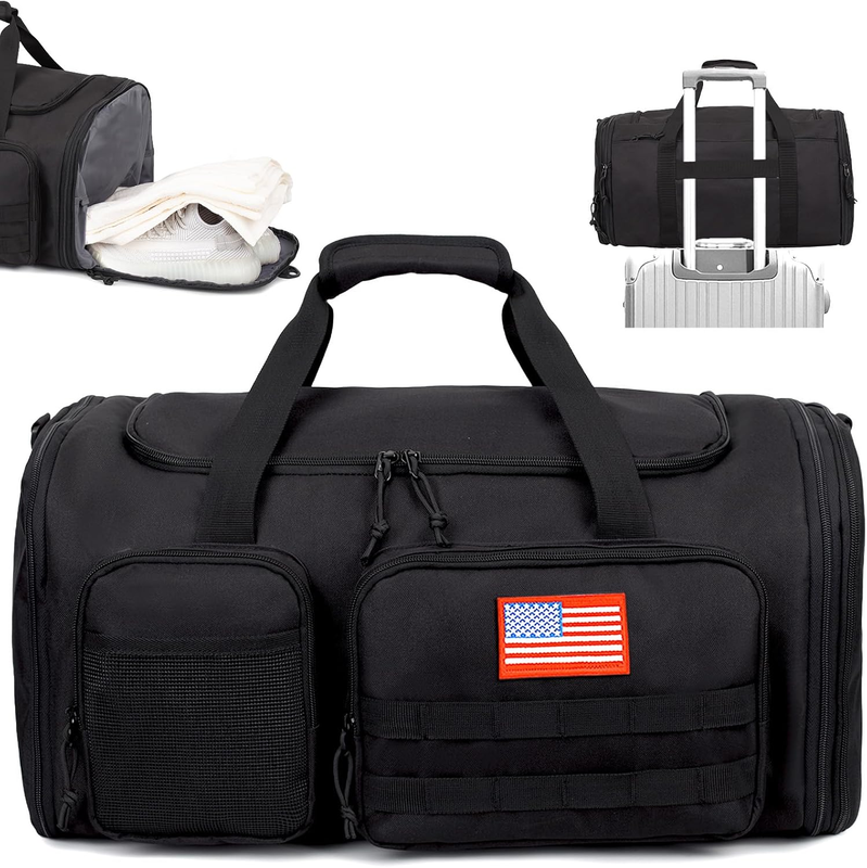 Tactical Duffle Bag for Travel Expandable 52L Large Duffle Bag for Men Gym Duffe8