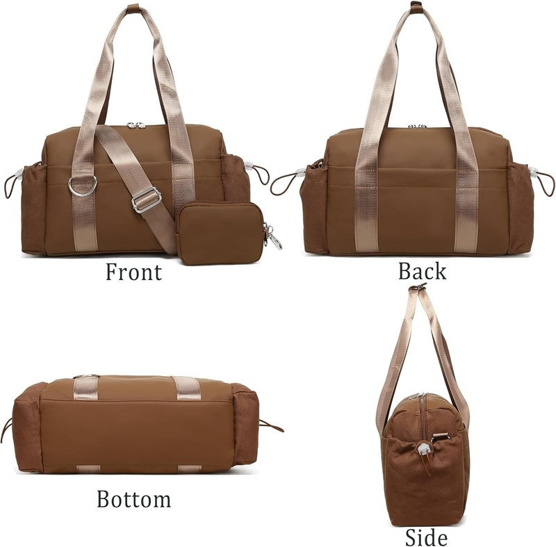 Everyday Mini Gym Bag Women 2.0 Tote Waterproof Travel Duffle Brown Coin Wallet4