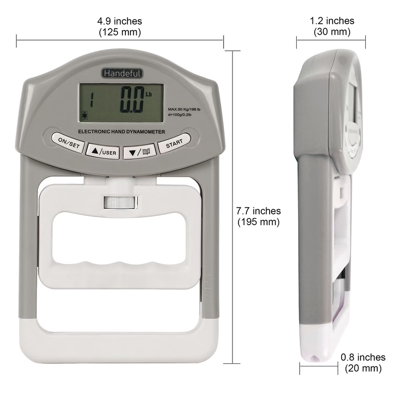Digital Hand Grip Strength Tester Dynamometer LCD Meter 198lb Gray4