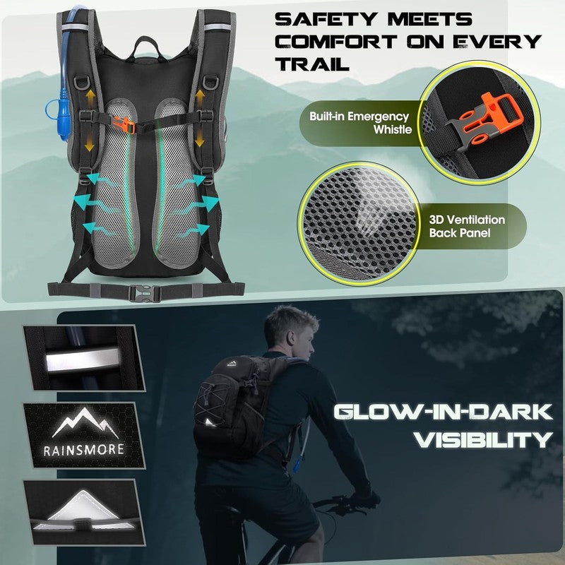 Hydration Backpack with Water Bladder, 18L Lightweight Hiking Backpack for Women6