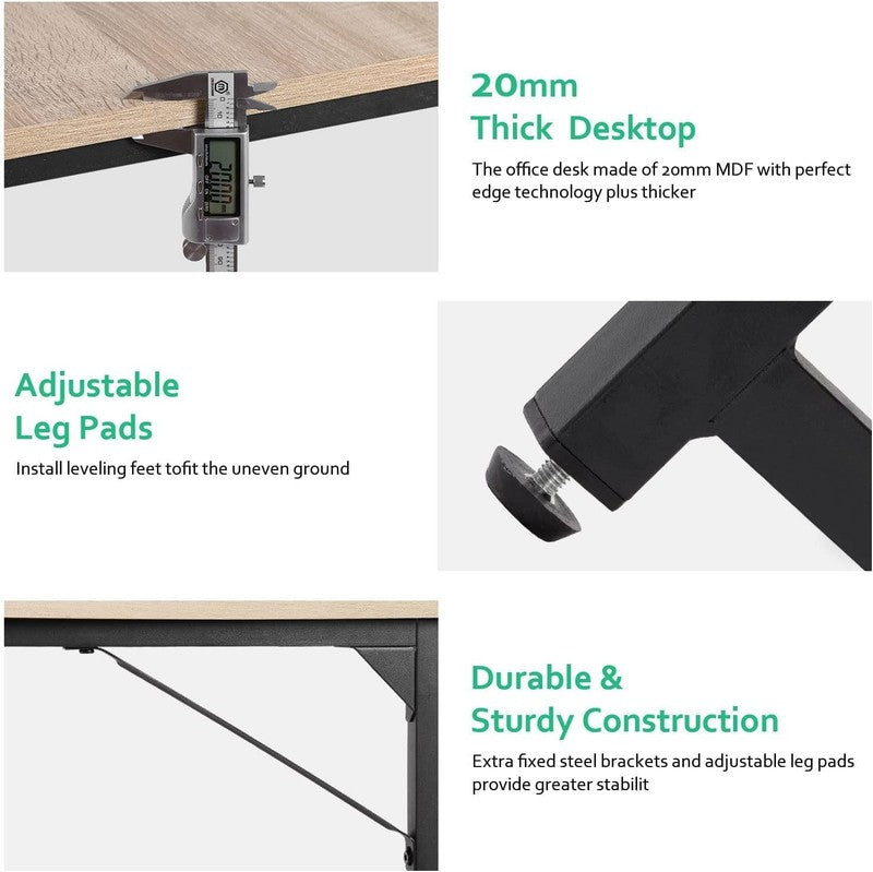 47 Inch Computer Desk Modern Writing Desk for Adults,Nature1
